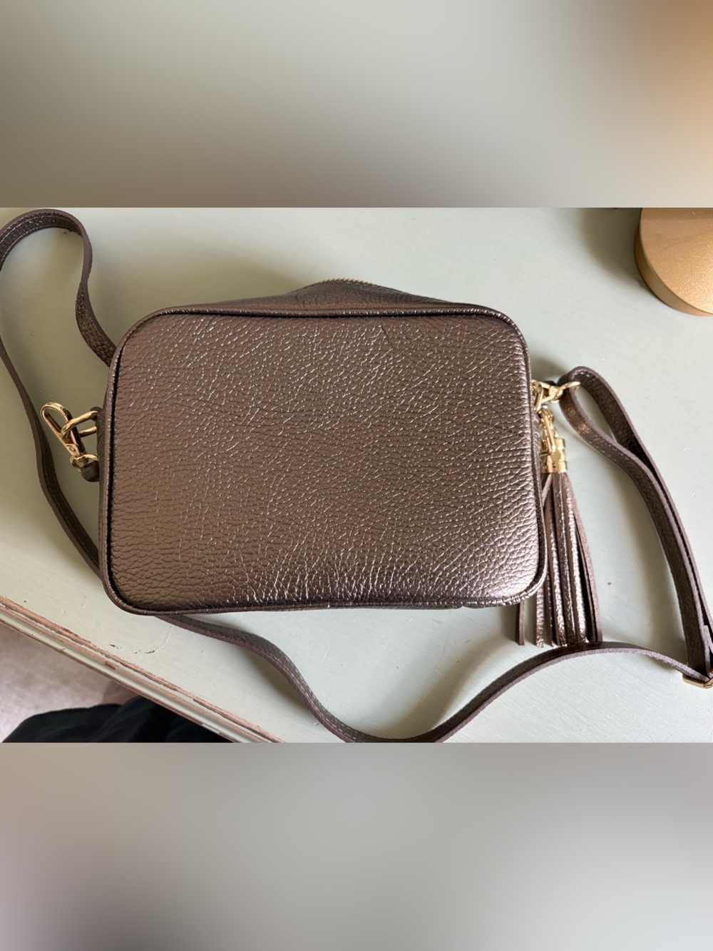 Elie Beaumont Crossbody Tassel Purse - Bronze